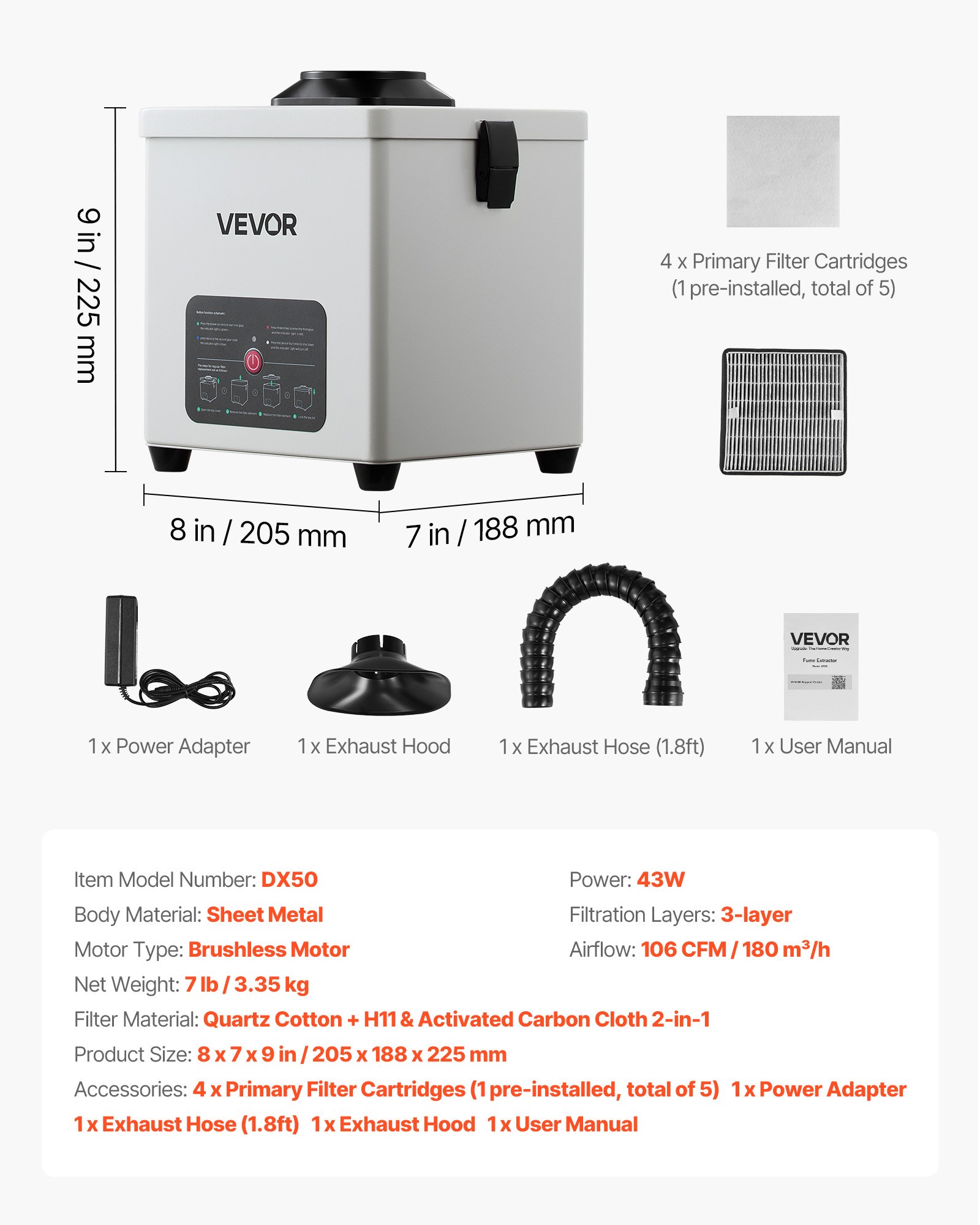 Main product image of Solder Fume Extractor, 3-Stage Filtration, 180 M³/h, 3-Level Airflow, Desktop for Soldering Welding