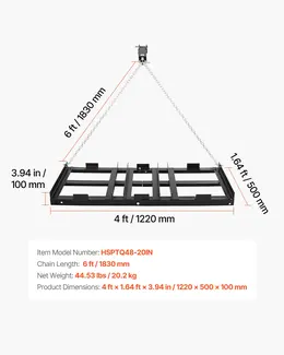 Product image of Drag Harrow, 48 x 20 In, Tow-Behind Grader, Adjustable Width, 50lb Capacity