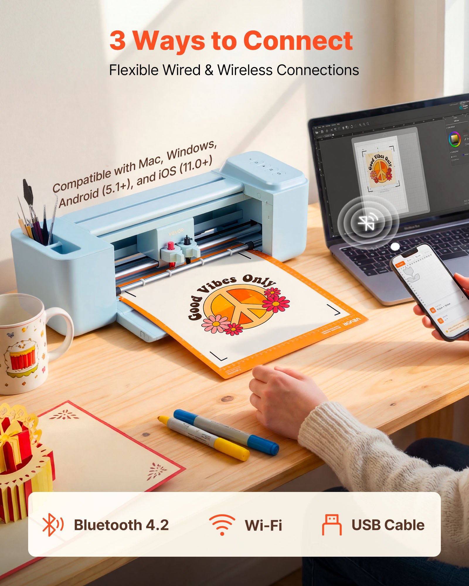 Main product image of 12 In Vinyl Cutting Machine, Button-Controlled, Multi-OS Compatible