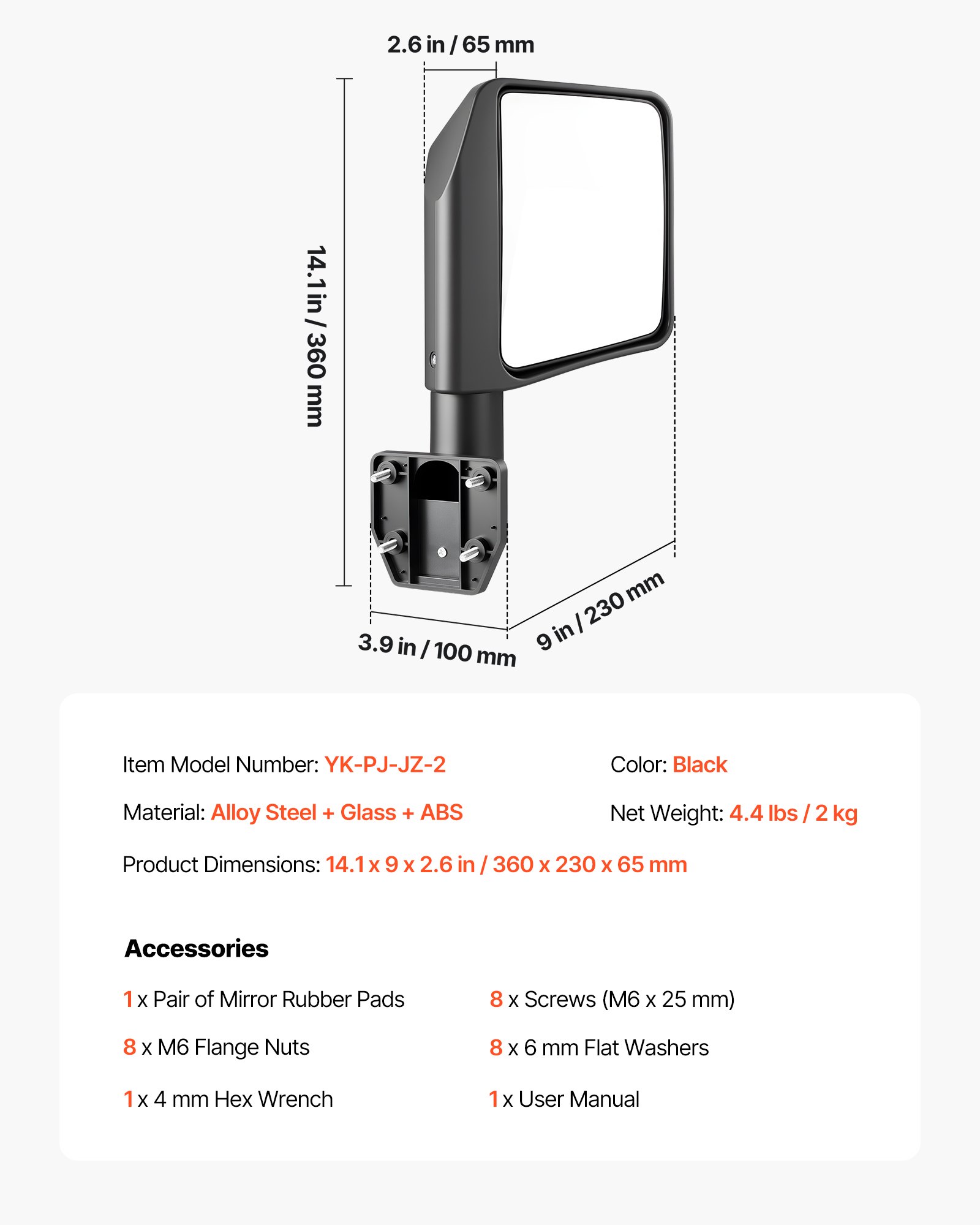 Main product image of DOT-Certified Tube Door Side Mirrors for Jeep Wrangler/Gladiator/Cherokee