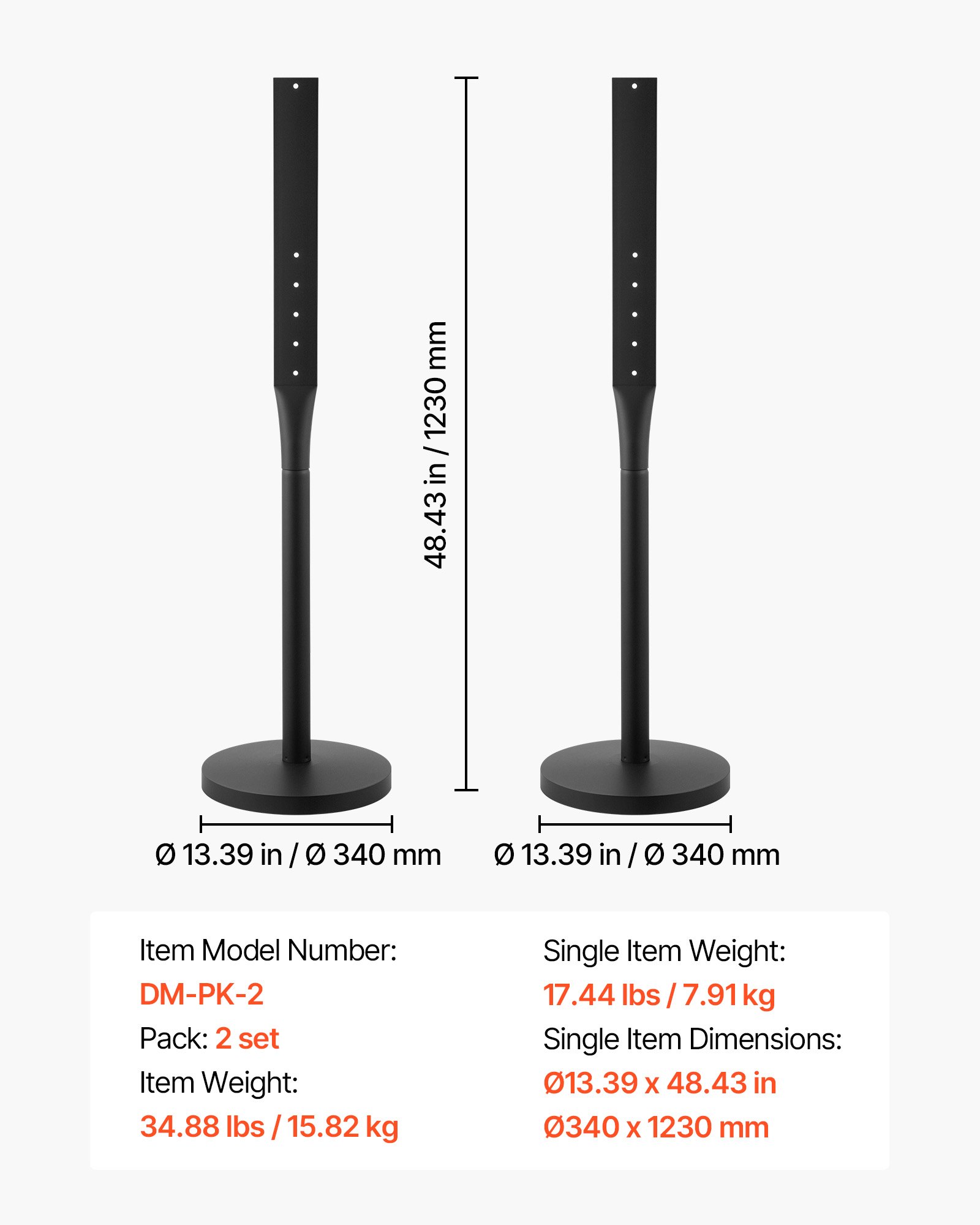 Main product image of 4 Ft Portable Sign Posts, 2-Pack, Metal, Heavy Duty Cast Iron Base