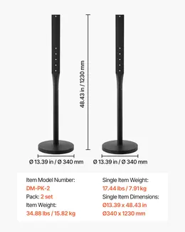 Product image of 4 Ft Portable Sign Posts, 2-Pack, Metal, Heavy Duty Cast Iron Base