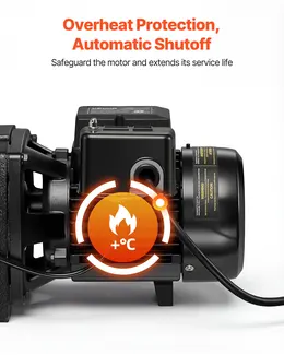 Product image of 1 HP Cast Iron Shallow Well Jet Pump, 115/230V, 1400 GPH, 164 Ft Max Head, Auto Switch
