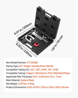 Product image of 3/16" Brake Line Repair Kit, 45° Flaring Tool, 25ft Copper Line