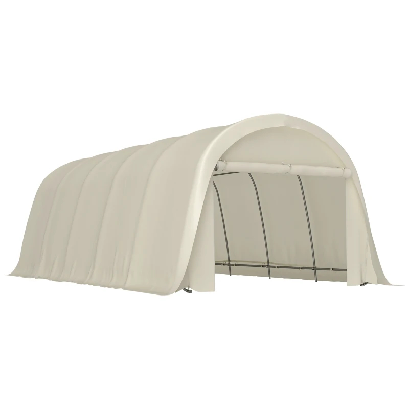 Main product image of UPF50 Carport Canopy Tent with Galvanized Frame, Large Door, Beige