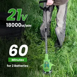 Product image of 21V 300W Cordless Grass Trimmer, Weed Cutter, Saw Blade, 2 Batteries