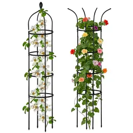 Product image of 2-Pack 5.9FT Black Garden Obelisk Trellis for Climbing Plants