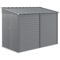 Product image of 4.6' x 9' Gray Lean-To Metal Outdoor Storage Shed with Foundation Kit