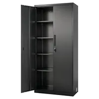 Product image of 68.9 In Lockable Steel Storage Cabinet with 4 Adjustable Shelves, 2 Magnetic Doors, Black