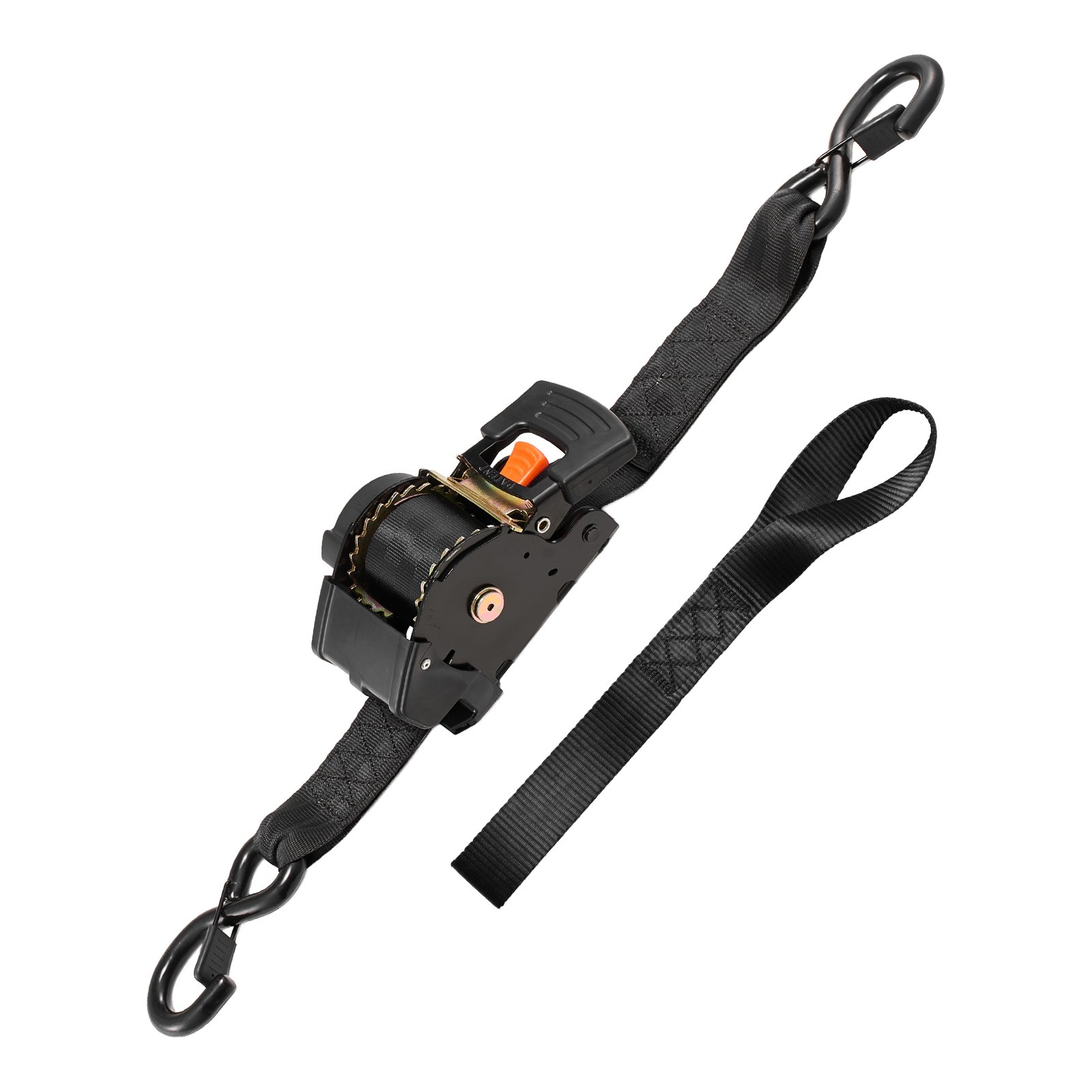 Main product image of Retractable Ratchet Straps, 2 In x 10 Ft, 3033 Lbs Break Strength, S Hooks, 2 Soft Loops, 2 Pack