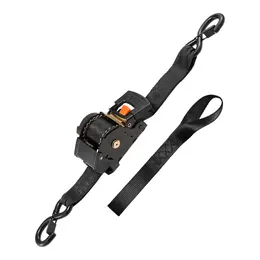 Product image of Retractable Ratchet Straps, 2 In x 10 Ft, 3033 Lbs Break Strength, S Hooks, 2 Soft Loops, 2 Pack