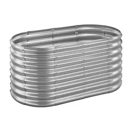 Product image of 4x2x2 Ft Oval Galvanized Metal Raised Garden Bed, Open Bottom