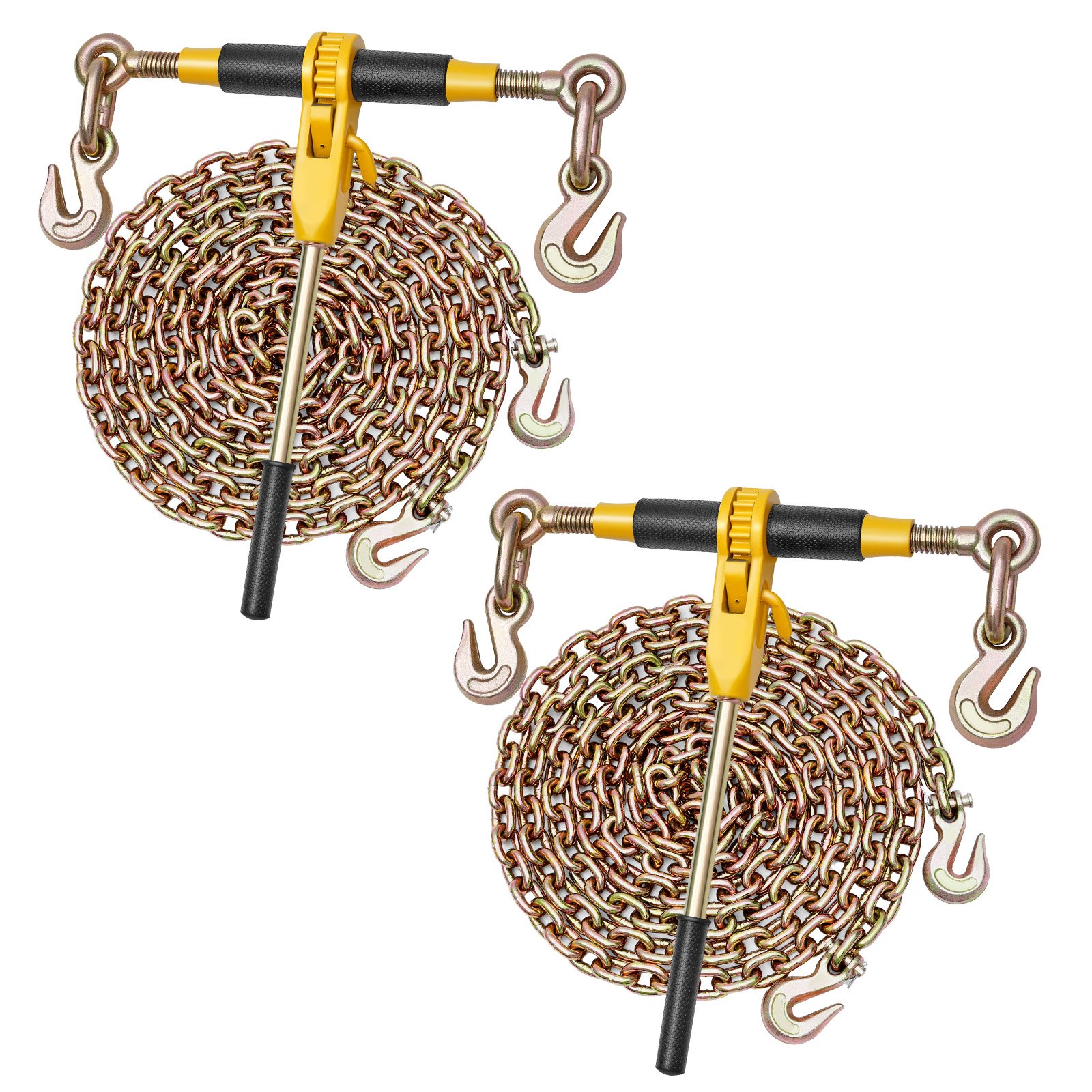 Main product image of Ratchet Chain Binder Set, 5/16 In x 12.8 Ft G80 Chains, 8000 Lbs WLL, 2 Sets