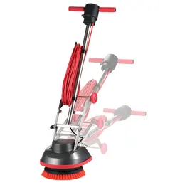 Product image of Industrial Electric Floor Scrubber Polisher, 1900 RPM, 43 ft Cord, 3 Pads, 3 Brushes