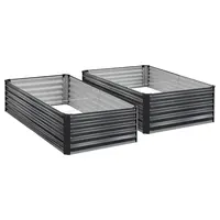Product image of 2-Pack Galvanized Alu-Zinc Raised Garden Beds, 6.67 x 3.35 x 1.51 Ft, Dark Gray