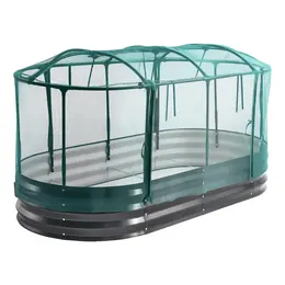 Product image of Galvanized Raised Garden Bed, 6 x 3 x 1 Ft, Oval, Alu-Zinc, Self-Watering, Dark Gray