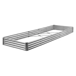 Product image of Metal Raised Garden Bed, 12 x 4 x 1 Ft, Galvalume, Open Bottom