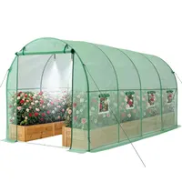 Product image of 15x7x7 Ft Tunnel Greenhouse, Steel Frame, PE Cover, Watering System, Roll-Up Door