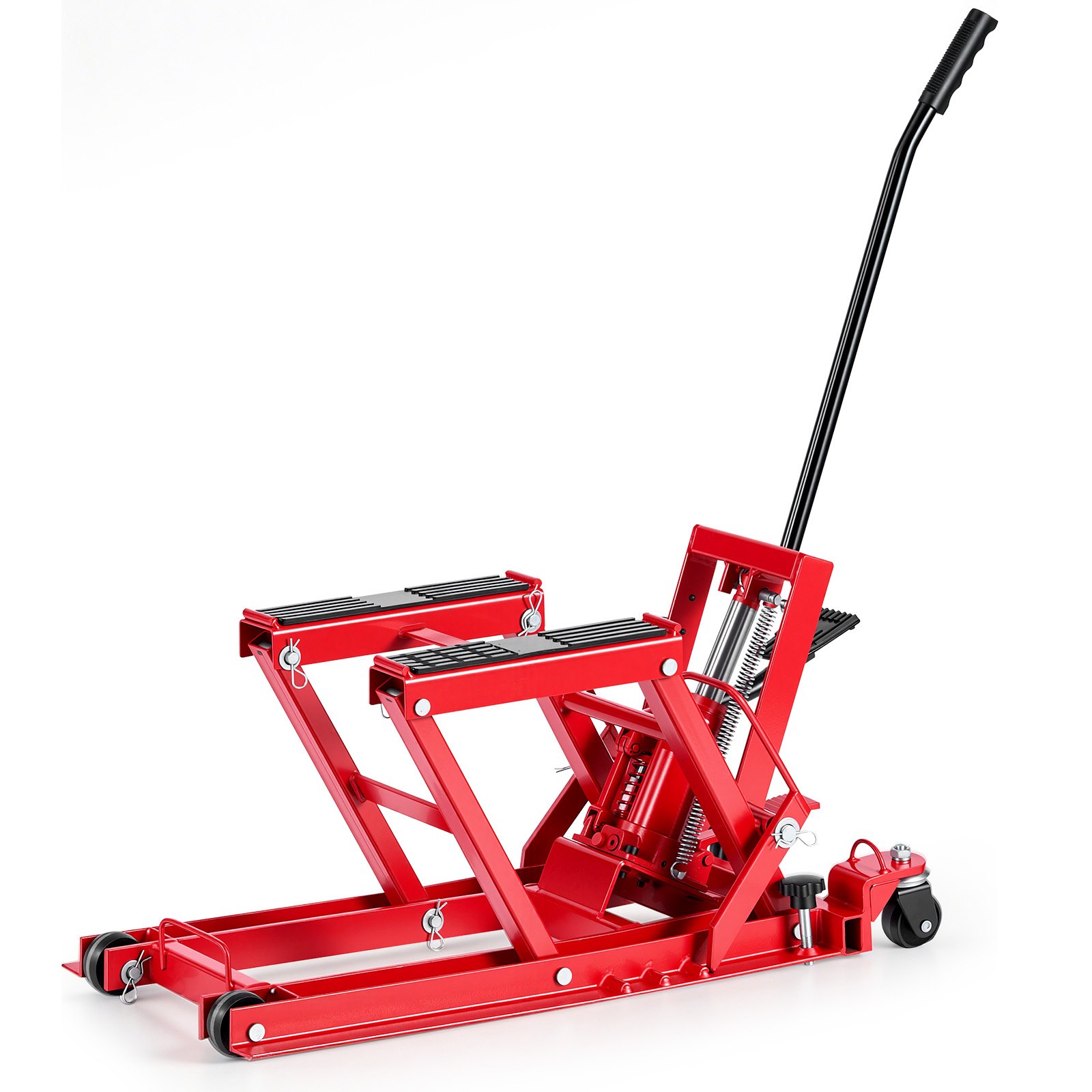Main product image of Motorcycle ATV Lift Jack, 1500 Lbs, 4.5-15.2in Height, Foot-Operated, 4 Wheels
