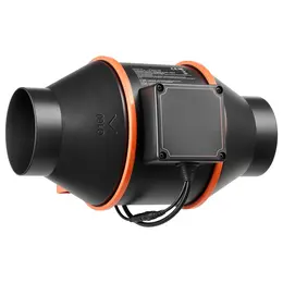 Product image of 4 Inch Inline Duct Fan, 205 CFM, EC Motor, 10-Speed PWM Controller