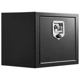 Product image of Underbody Steel Tool Box, 18 x 12 x 14 Inch, Black, with Lock and T-Handle