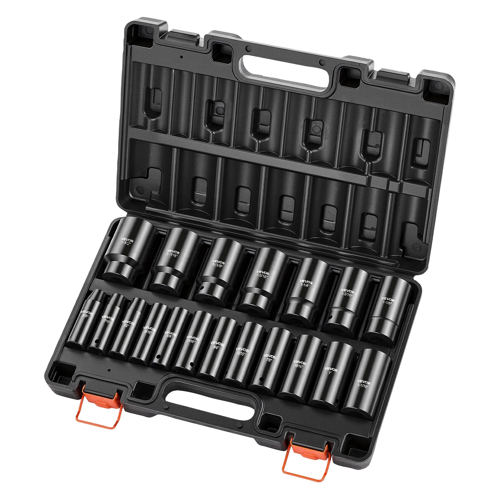 Main product image of 19-Piece Deep Impact Socket Set, 1/2-inch Drive, 3/8-inch to 1-1/2-inch, 6-Point, Cr-V