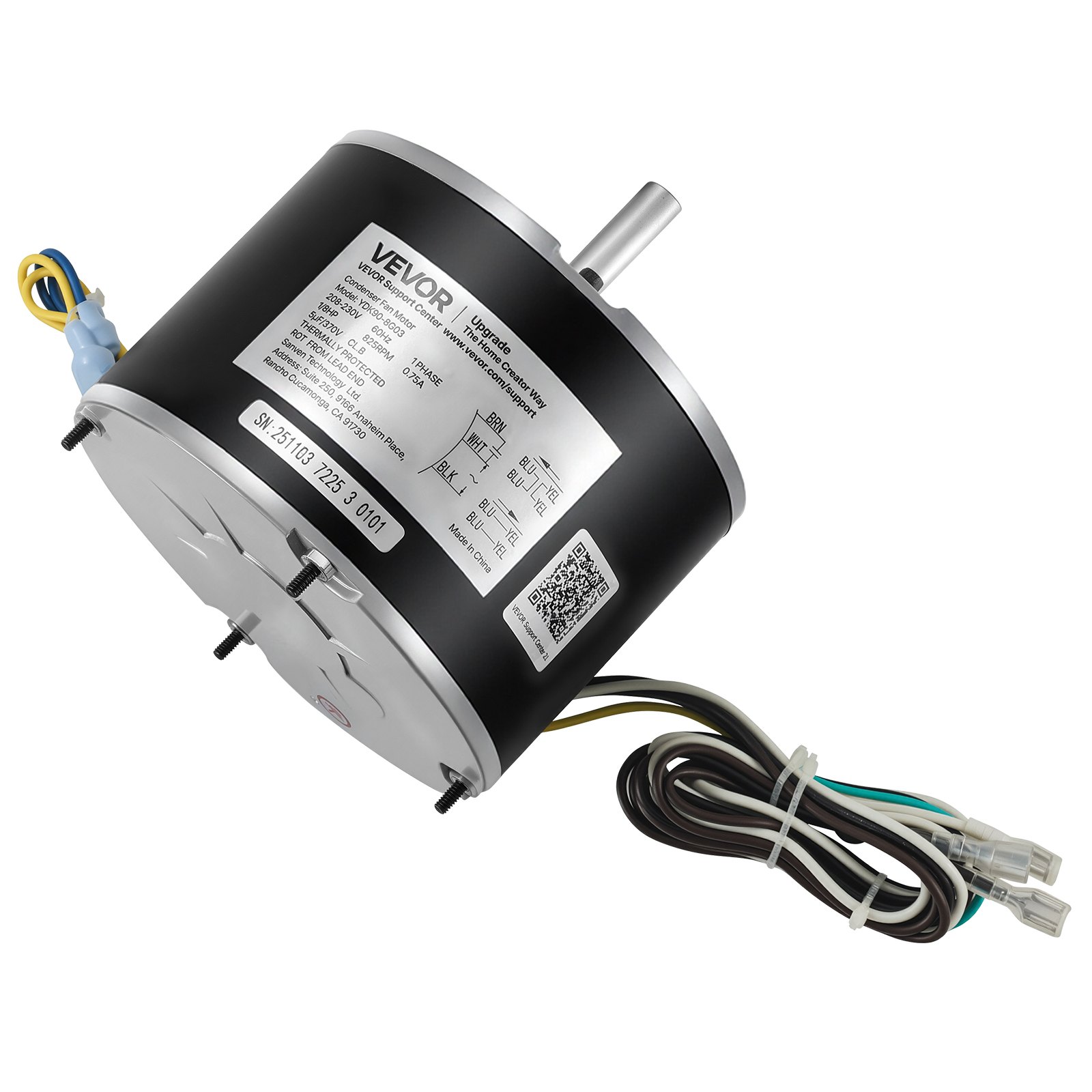 Main product image of Condenser Fan Motor, 1/8 HP, 825 RPM, 208-230V, Replaces 5KCP39KFUA99S, D159176P01