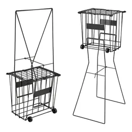 Product image of Tennis Ball Hopper, 75-Ball Capacity, Pickleball Cart with Wheels