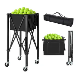 Product image of 120-Ball Tennis Hopper & Pickleball Basket Cart, Foldable, Aluminum Alloy