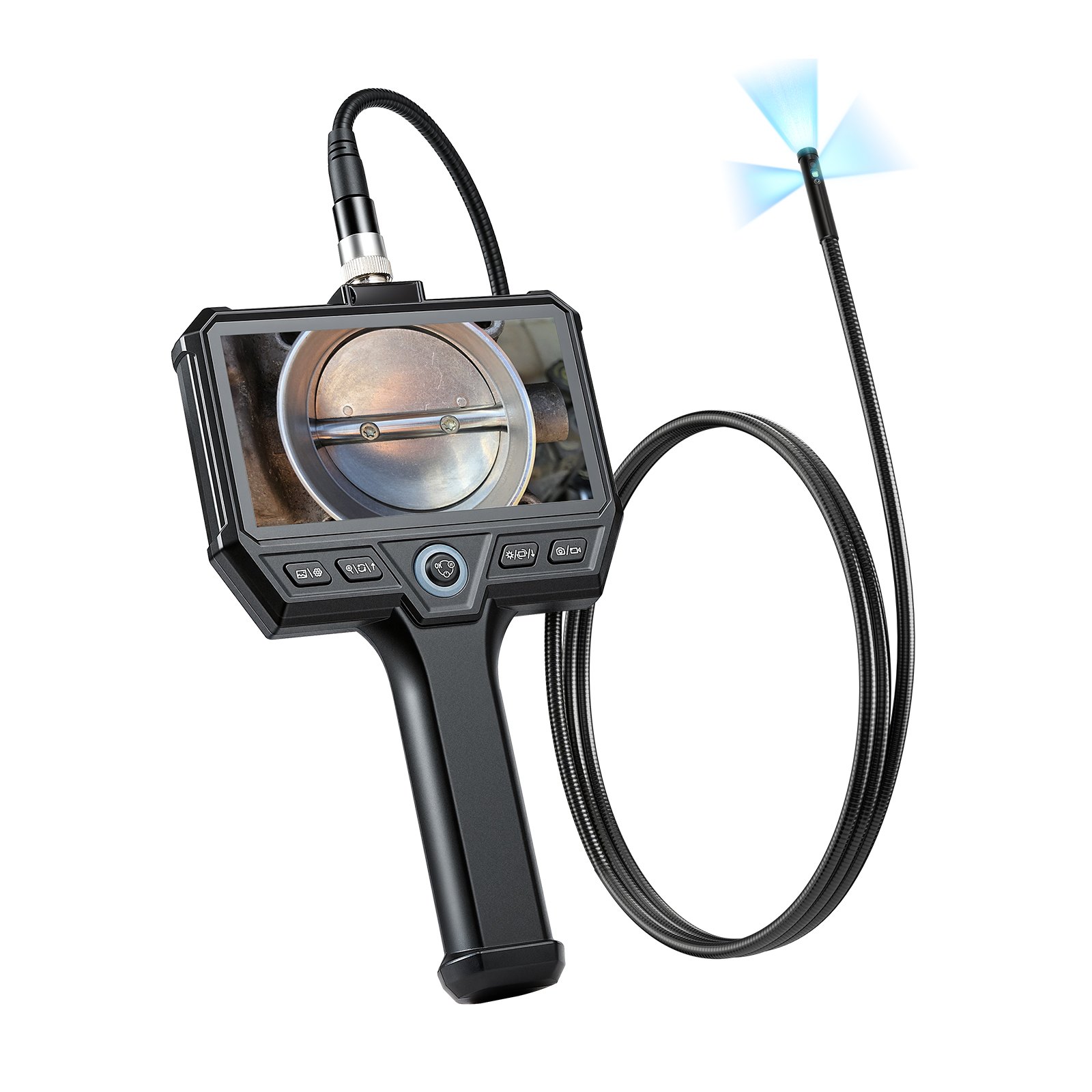 Main product image of Triple Lens Industrial Borescope, HD IPS, 8+2 LED, 8X Zoom, 5000mAh, IP67, 4.9FT
