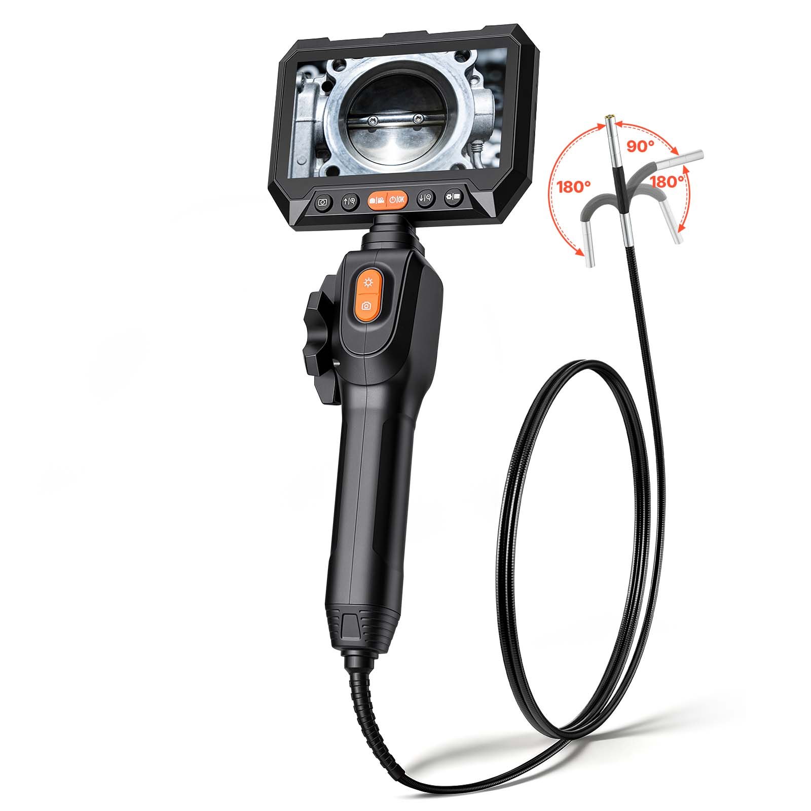 Main product image of Two-Way Articulating Borescope, 0.15in Lens, 5in IPS Screen, 4.9ft Cable
