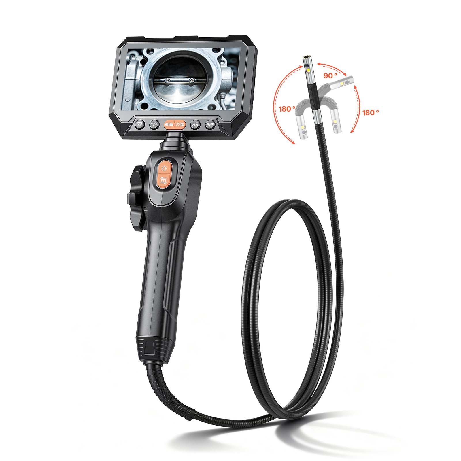 Main product image of Articulating Dual-Lens Borescope Inspection Camera, 1080P, 4.9FT