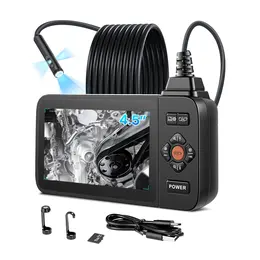 Product image of Triple Lens Industrial Borescope, 4.5 HD IPS Screen, 10 LED, 8X Zoom, IP67, 6.4FT Cable