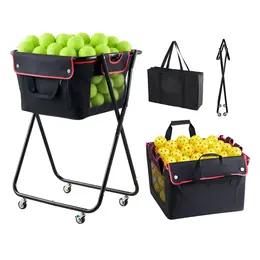 Product image of Tennis Ball Hopper, 175 Ball / 290 Pickleball Capacity, Foldable Cart with Wheels