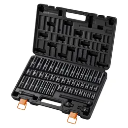 Product image of Impact Socket Set, 3/8" Drive, 48-Piece, 6-Point, Cr-V, SAE 5/16-3/4", Metric 8-19, 21-22mm