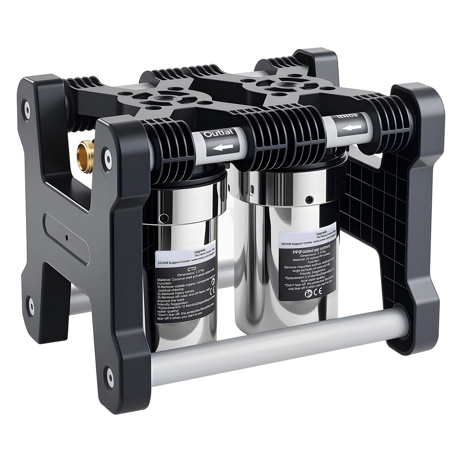 Main product image of RV Water Filter System, 5-Micron Dual Stage, Two Cartridges, 3/4" Fitting