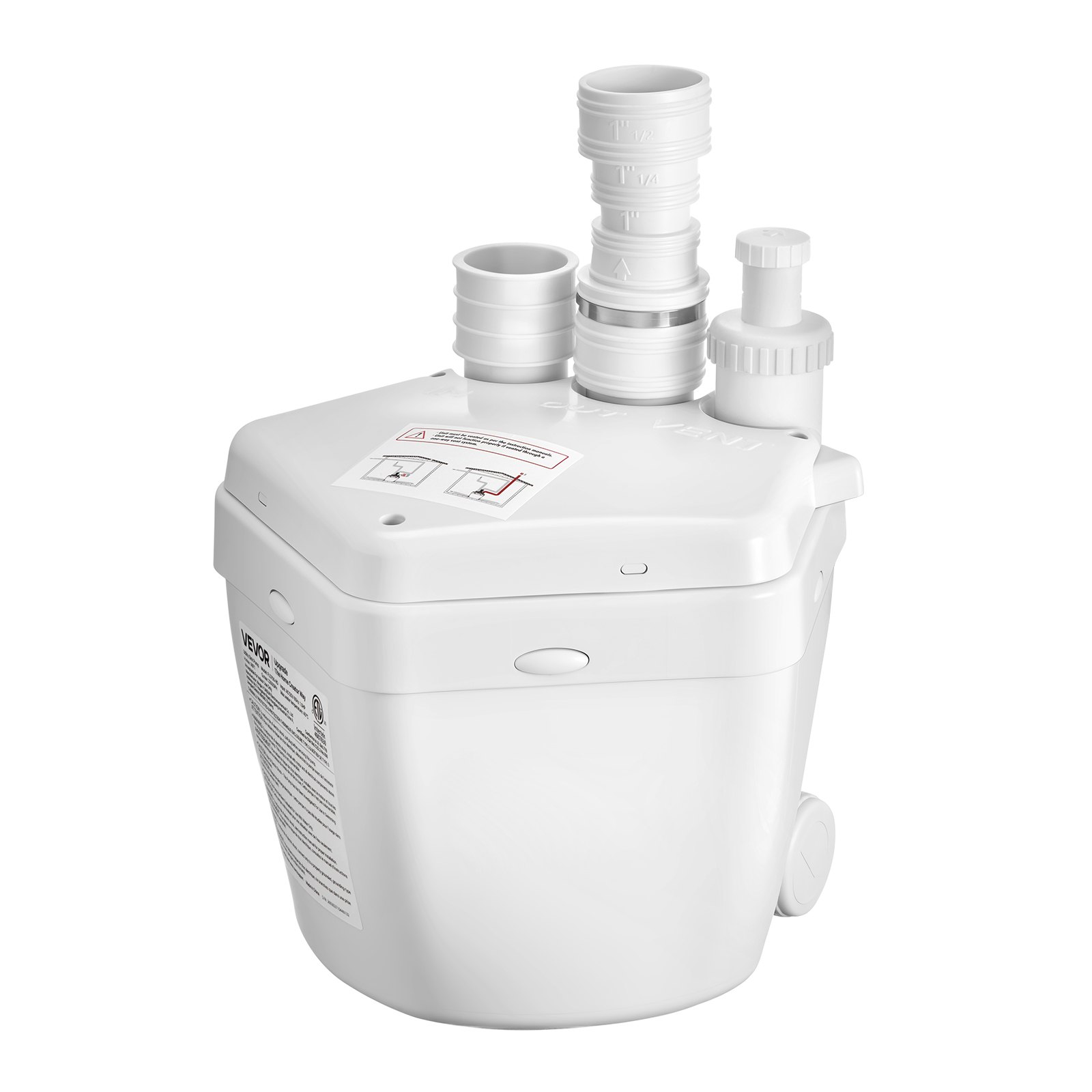 Main product image of 1 HP Macerating Utility Pump, 2200 GPH, 3 Inlets, 36 Ft Max Lift
