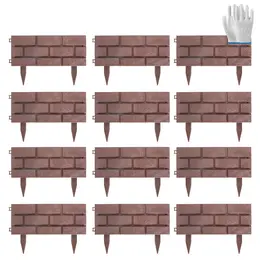Product image of 12-Piece PP Stone Garden Edging Panels, Red