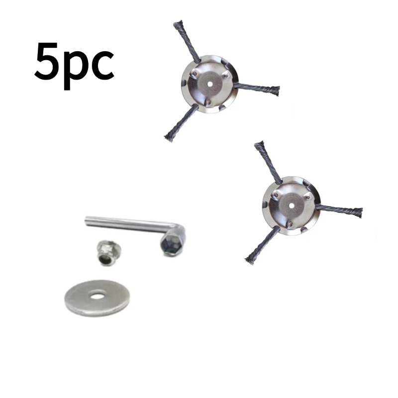Main product image of 6in 3 Wire Steel Brush Cutter Head for Gas and Electric Weed Trimmers
