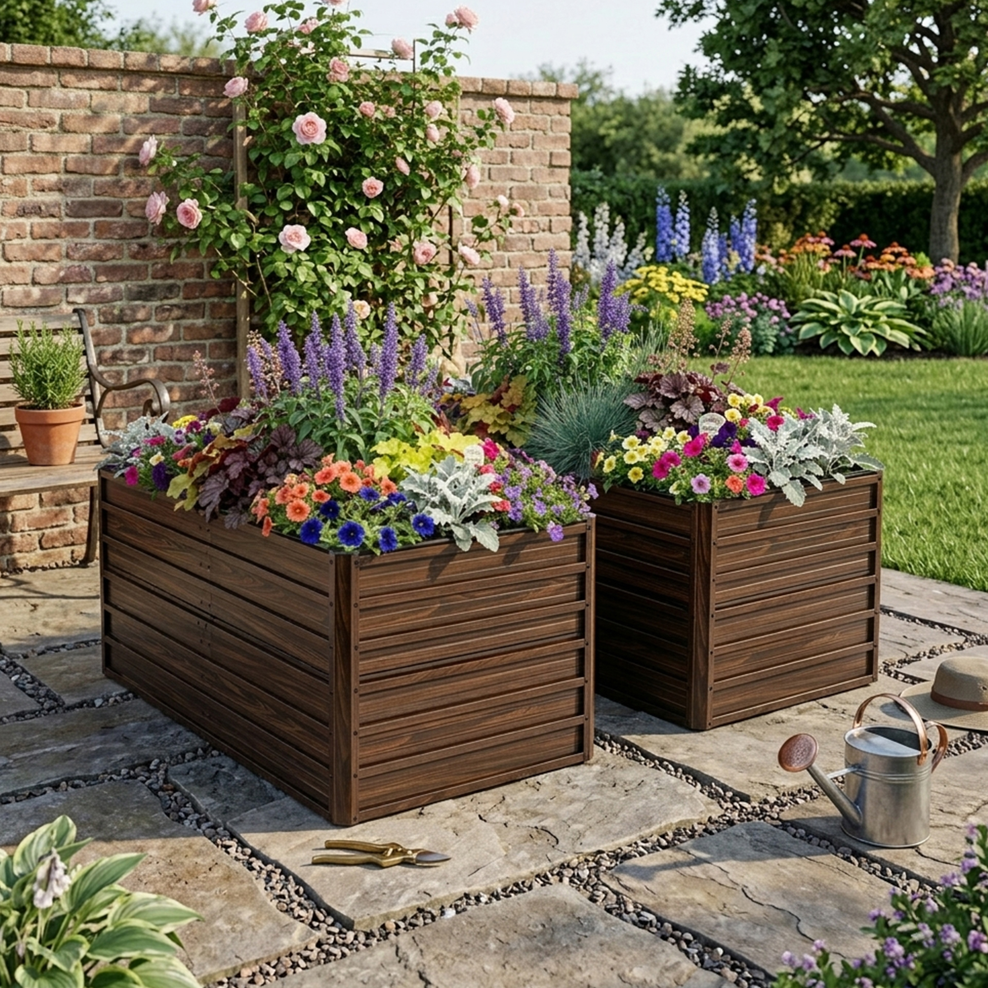 Main product image of 2-Pack 74.6in x 35.4in x 25in Rustproof Steel Raised Garden Bed Kit with Open Drainage