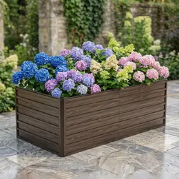 Product image of 74.6x35.4x25in Steel Raised Garden Bed Kit, Open Drainage, 4 Rods, Safety Edging