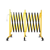 Product image of 17 ft Metal Expandable Barricade, Portable, with Casters