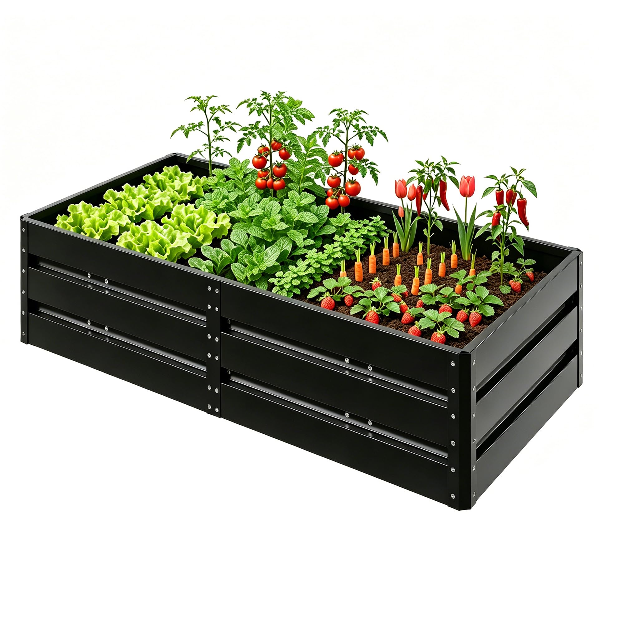 Main product image of Outdoor Metal Raised Garden Bed, 6 Support Poles, 207 Gallon, 6.3x3.1x1.5ft