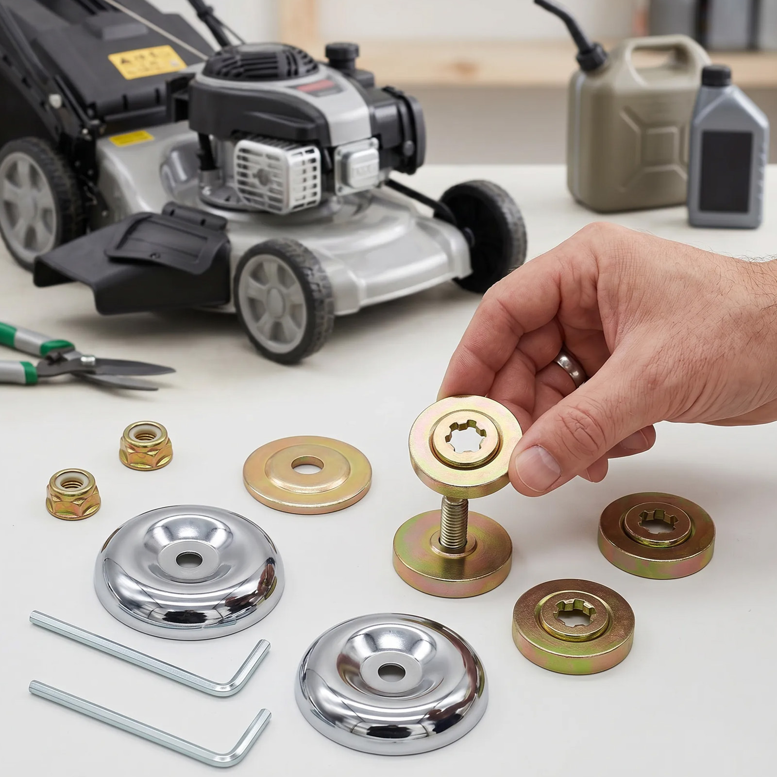 Main product image of 11-Piece Lawn Mower Replacement Kit: Pressure Plate, Guide Plate, Nuts, Storage Box
