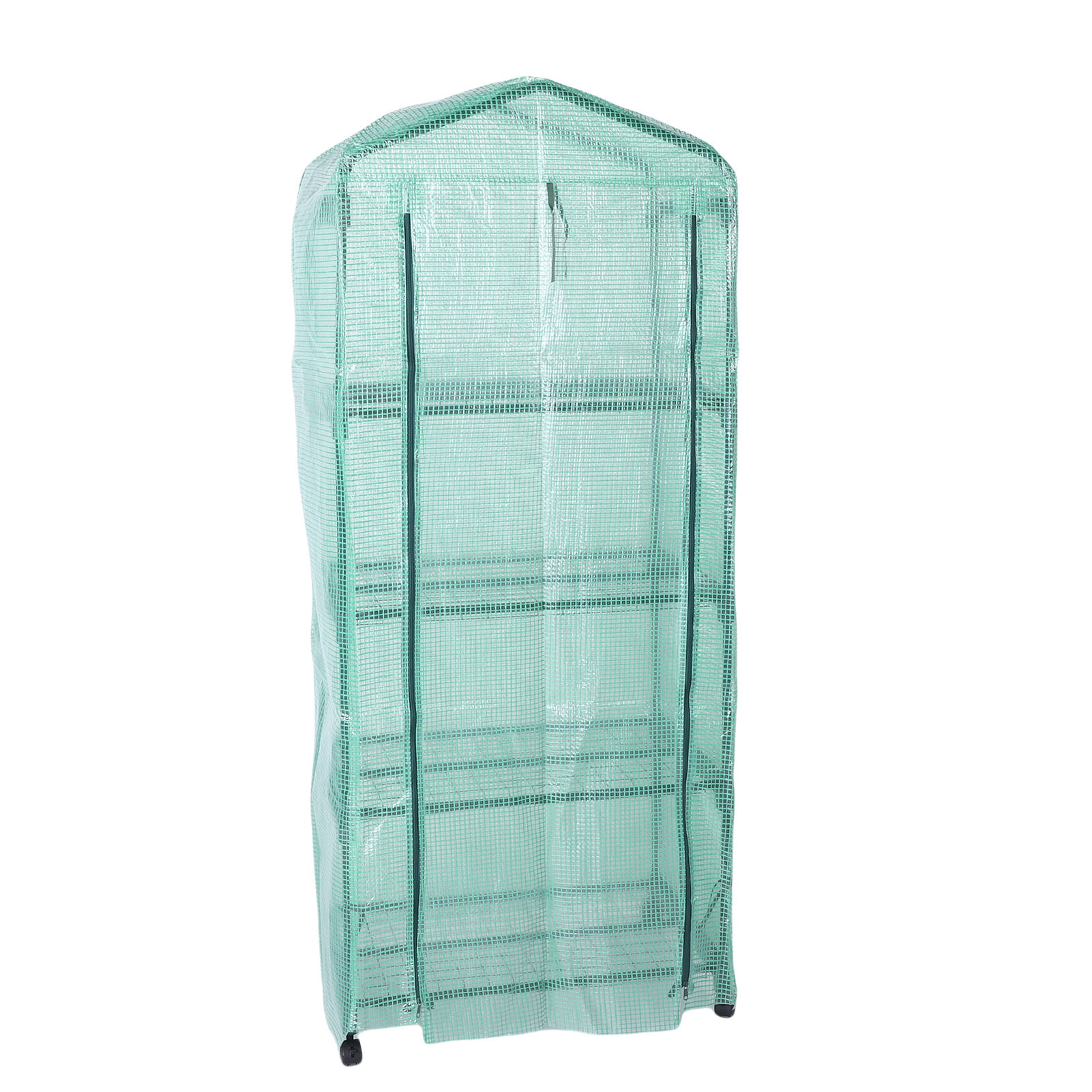 Main product image of 4-Tier Greenhouse with PE Cover, Zippered Door, and Rotating Wheels