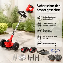 Product image of 21V Cordless Grass Trimmer with Two Batteries