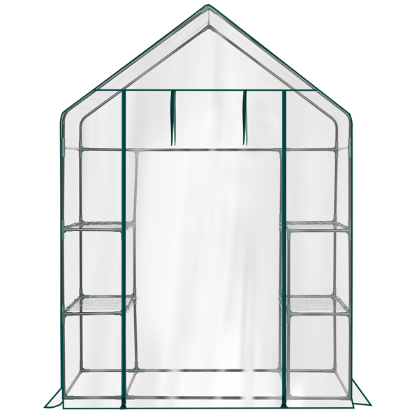 Main product image of Mini Walk-in Greenhouse with PVC Cover, 4-Shelf, 56x29x77 inch