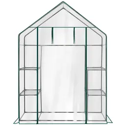 Product image of Mini Walk-in Greenhouse with PVC Cover, 4-Shelf, 56x29x77 inch