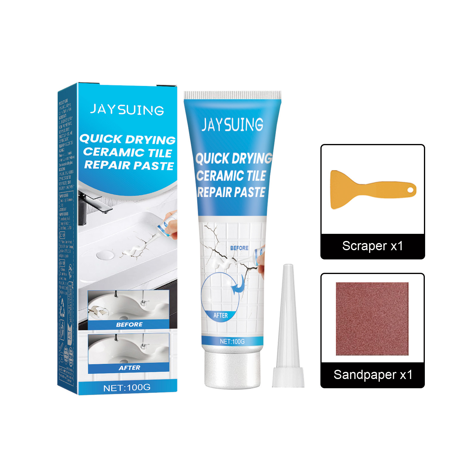Main product image of Jaysuing Tile Repair Adhesive for Bathtubs, Marble, Tile Crack & Hole Repair