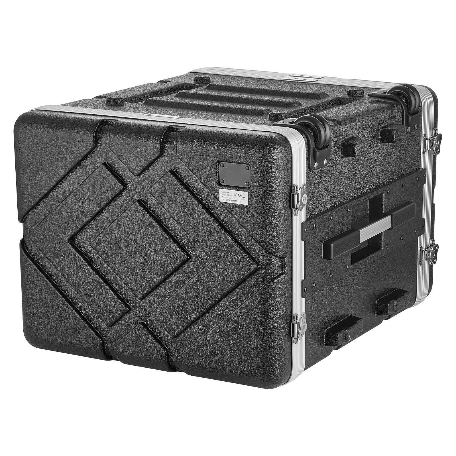 Main product image of 8U Rolling ABS Rack Case, 7U Usable, 18.4 In Internal Depth, Retractable Handle